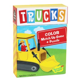 Peaceable Kingdom Floor Puzzle and Matching Game 2 in 1 Educational Activity for Kids 2 Years and Up - Trucks
