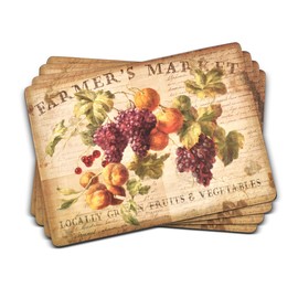 Pimpernel Exclusive Art Collection Cork-Backed Placemats, Set of 4 – (15.7" x 11.7") Lacquered Table Mats & Drink Holders with Heat & Stain Protection, Accessory & Decorative Dining