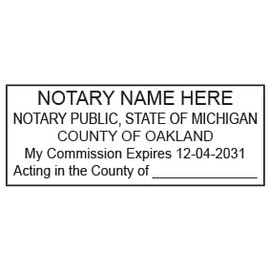 Hubco Purple 4913 Self-Inking Notary Stamp - Michigan