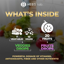 Multivitamin Fruits and Vegetables Supplements – Energy & Vitamin Immune Booster – Liquid for Women & Men – Made in the USA – 2 Pack by HEBS lab combo