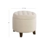 Pemberly Row Round Transitional Wood and Velvet Storage Ottoman in