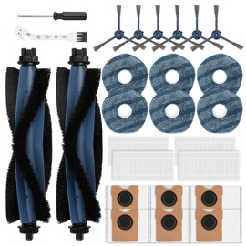 26 Pack Replacement Accessories Compatible with eufy Vacuum Omni C20, 2 Mainbrush 4 Filter 6 Dust Bags 6 Mop Pads 6 Sidebrush 1 Cleaning Brush 1 Screwdriver