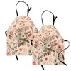 Ambesonne Floral Apron Pack of 2, Springtime Farmhouse Concept Nostalgic