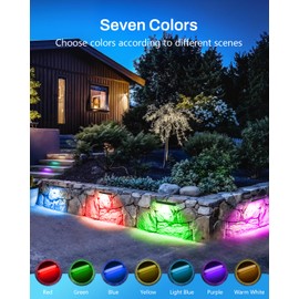 HIBOITEC Retaining Wall Lights RGB Hardscape Lighting Low Voltage LED 7 Inch IP67 Waterproof for Outdoor Patio Pathway Stairs Landscape Steps AC/DC 12-24V 6 Pack
