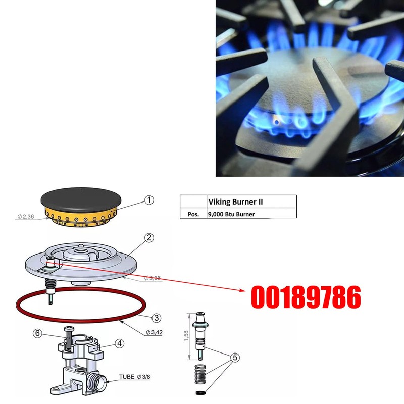 MENSI Electrode Spark Ignitor (00189786) Replacement for Viking Range, 2