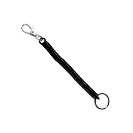 Black Elastic Ropes Retractable Coil Springs Keychain, Anti-Lost Key Chain Holder Clasp for Keys Wallet Cellphone and Other Badge Holders, Identification Badges and Supplies