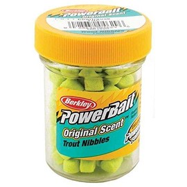 Berkley PowerBait Trout Nibbles Chartreuse, 1.1-Ounce