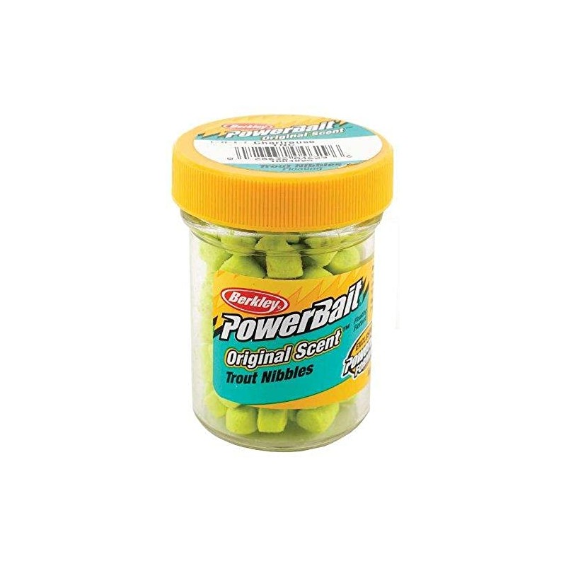 Berkley PowerBait Trout Nibbles Chartreuse, 1.1-Ounce