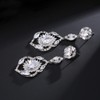 QUKE Silver Tone CZ Austrian Crystal Water Drop Bridal Wedding