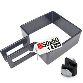 Square End Clamp 50 x 50 Graphite Fence Clamp Strut Clamp Mesh Fence Post Rectangular