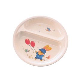 メラミン子供食器 スイートラビット 二つ仕切 皿 J21SR