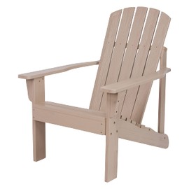 Shine Company Mid-Century Modern Wooden Adirondack Chair, Outdoor Patio Firepit Chairs, Back & Seat Pre-Assembled, Graystone