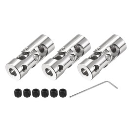 sourcing map 4mm to 4mm Inner Dia Rotatable Universal Joint Shaft Coupling Motor Shaft Coupler L23 x D9 with Screws and Wrench for RC Model Pack of 3