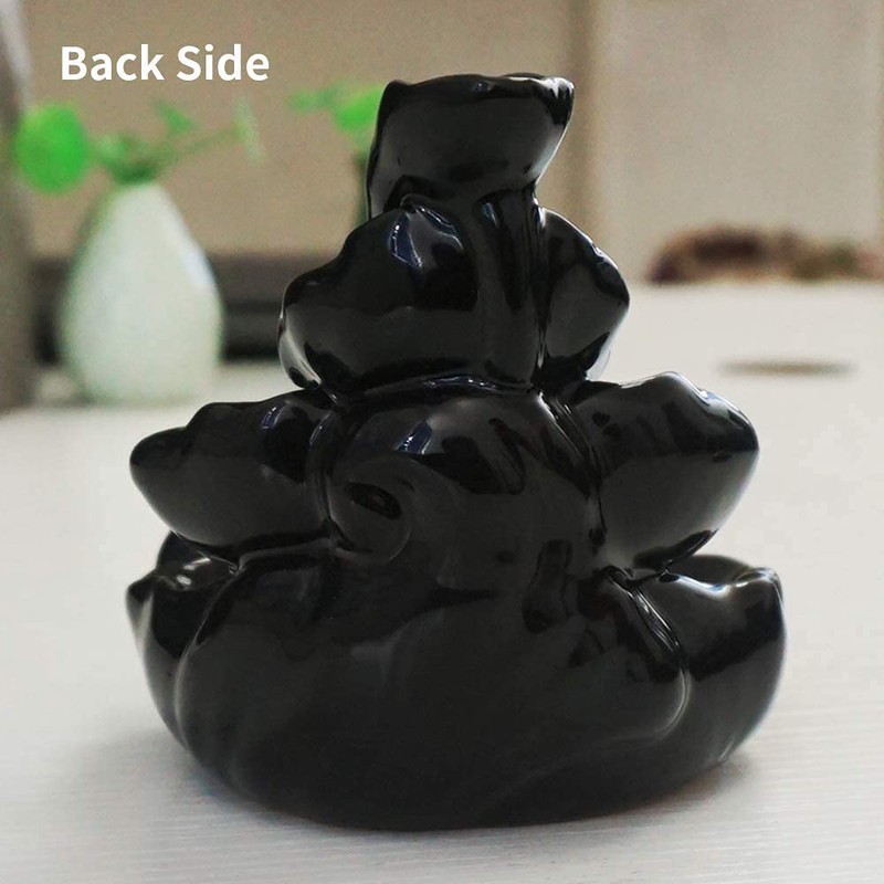 Moylor Ceramic Waterfall Incense Burner Set with 40 pcs Cones