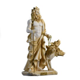 Pluto Hades Lord of the Underworld Greek Statue Dead Figurine Gold Tone 9.4"