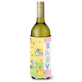 Caroline's Treasures APH3631LITERK New Baby Wine Bottle Hugger Bottle Cooler Sleeve Hugger Machine Washable Collapsible Insulator Beverage Insulated Holder