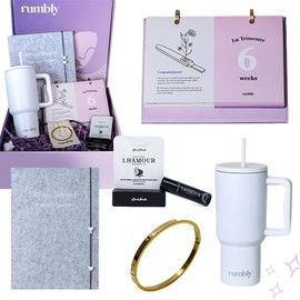 Rumbly 1st Trimester Mom-to-Be Essentials Box - Gift for Expecting Moms - Care Package with Essential New Mommy Items & Pregnancy Must-Haves - Perfect for Celebrating Motherhood & Welcoming New Life
