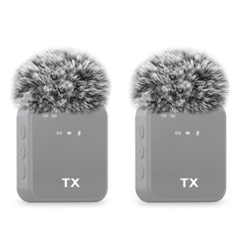 JCMOYUTY for PQRQP 3 in 1 Microphone GT19 Windscreen Wireless Lavalier Microphone Deadcat Furry Cover, 2-Pack Grey Wind Screen Accessory