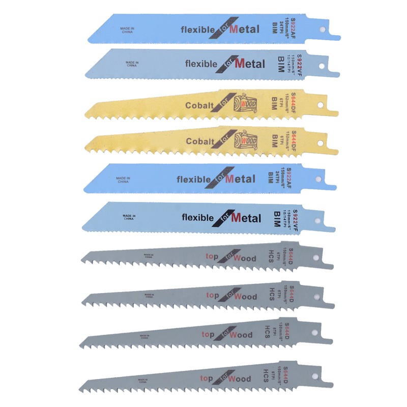 10Pcs Reciprocating Saw Blades High Carbon Steel Bimetal Sabre Saws