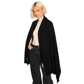 Mimi & Thomas® Cashmere – 100% Cashmere Scarf Shawl Travel Wrap (Black)