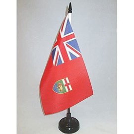 AZ FLAG Manitoba Table Flag 5'' x 8'' - Canada - Canadian region of Manitoba Desk Flag 21 x 14 cm - Black plastic stick and base