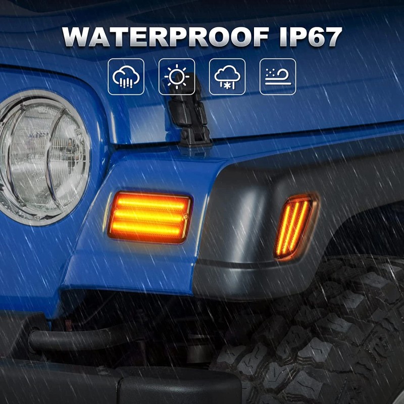 MAG For 97-06 Jeep Wrangler TJ LED Dynamic Front Side