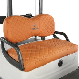 Golf Cart Seat Covers Fit Yamaha G29/Drive 2 Standard Front Seat Cushion,Vinyl Leather Yamaha Front Seat Covers with Pockets,Adjustable Buckle No Stapler Needed Replacement Seat Cover(Orange)