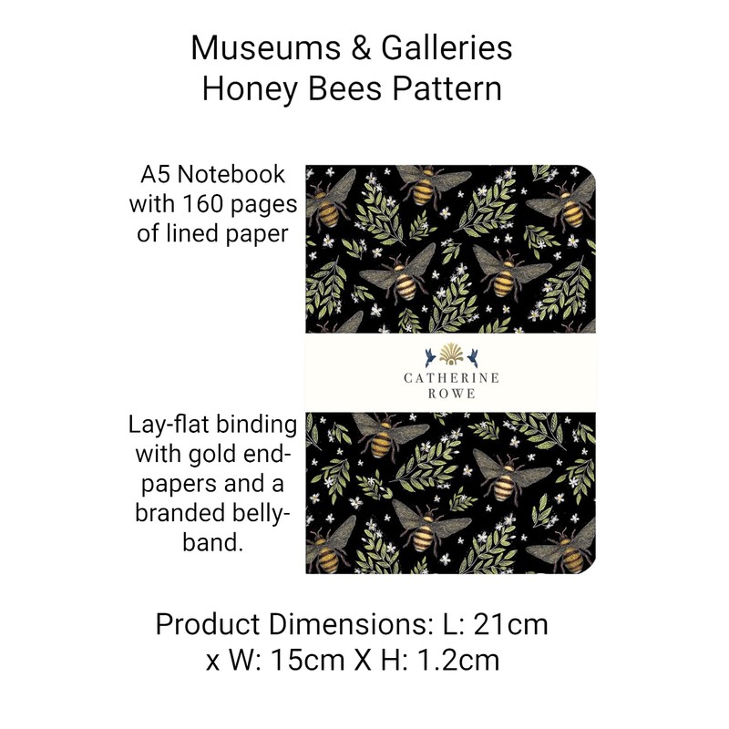 Catherine Rowe Bees A5 Notebook