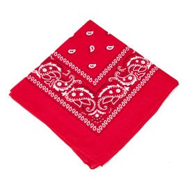 Boolavard 1s, 6s, 9s or 12 Pack Cowboy Bandanas with Original Paisley Pattern (Red)