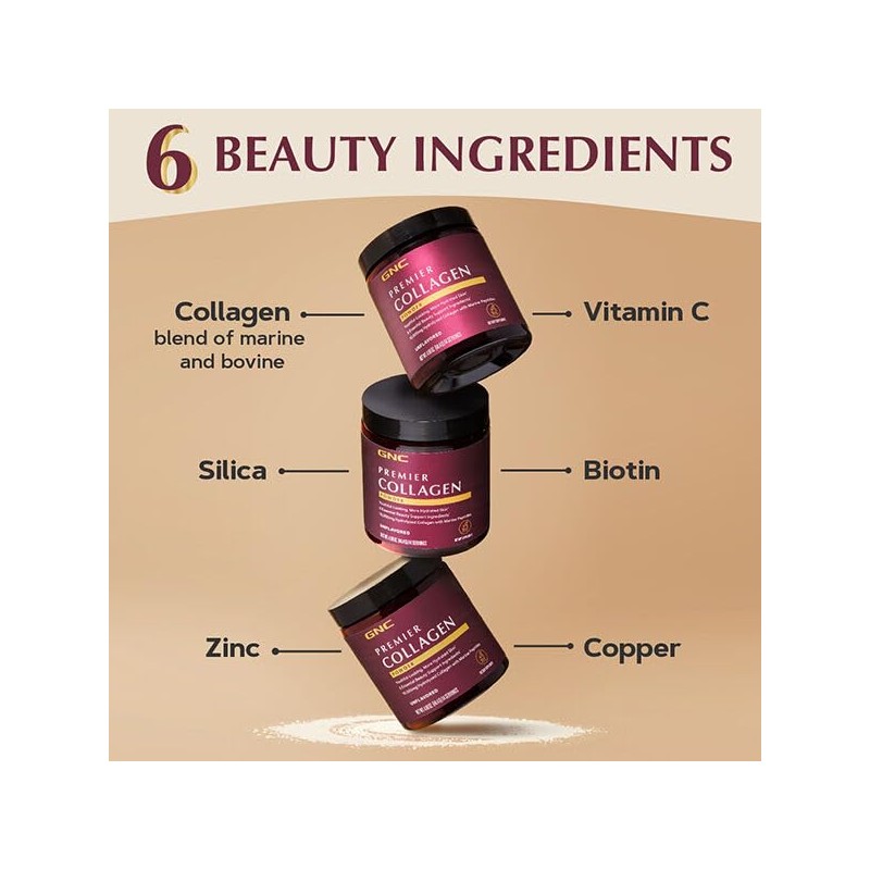 GNC Premier Collagen Powder - Unflavored | Formulated with 6