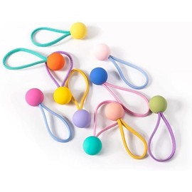 Elastic Hair Ties with Balls,30Pcs Baby Hair Ties Hair Bows Colorful Rubber Bands with Balls for Toddler Girl,Toddler Kids Hair Ties Soft Elastic Hair Bands with Balls,Hair Bands Ropes Ponytail Holder