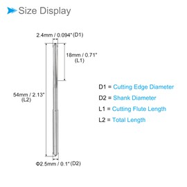 CoCud Machine Chuck Reamers 2.4 mm Diameter D4 Accuracy M35 Cobalt High Speed Steel Straight Groove Cutter - (Application: for Lathe Machine) Pack of 2