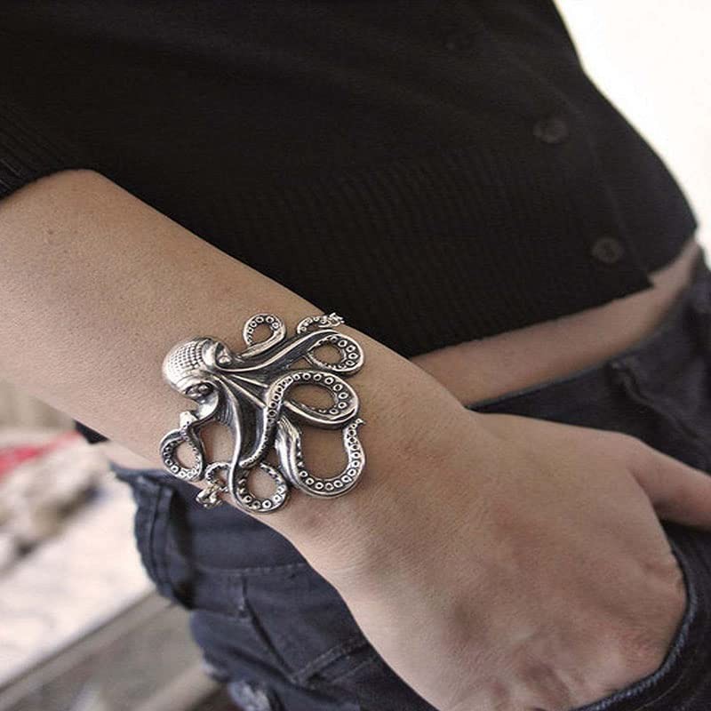 Opexicos 2Pcs Octopus Bracelet in Sterling Silver - silver Chain