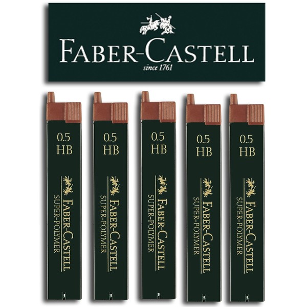 Faber-Castell Super-Polymer Mechanical Leads 5 Tubs 0.5 HB