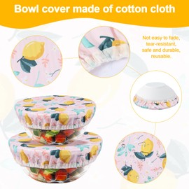 3Pcs Bowl Covers, 3 Size Elastic Food Storage Container Cover Reusable Bread Bowl Covers Cotton Cloth Dish Covers Fabric Food Covers for Home Kitchen Food Fruits Leftover (style 3)
