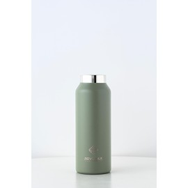 REVOMAX Carbonated Vacuum Insulated Bottle, No Cap, 12 oz, 12 fl oz (355 ml), Keeps 18 Hours Hot and Cold for 36 Hours (Olive Green, Slim)