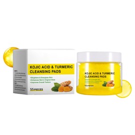Turmeric Kojic Acid Cleansing Pads, Turmeric Kojic Acid Pads, Turmeric Facial Peeling Pads, Skin Tone Equaliser, Acne Scars, Unclog Pores, Helps Balance Skin Oil And Water