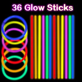 chiazllta 36 Set Valentines Gift Cards with Neon Glow Sticks for Kids School Valentines Day Gift Exchange Glow in the Dark for Kids Students Classroom Party Favor Supplies