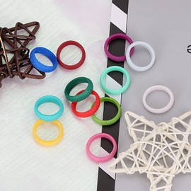 10 Pack Candy Color Wedding Band for Men Women Flexible Comfort Sport Silicone Ring Black Red Blue Yellow Pink White Green Purple