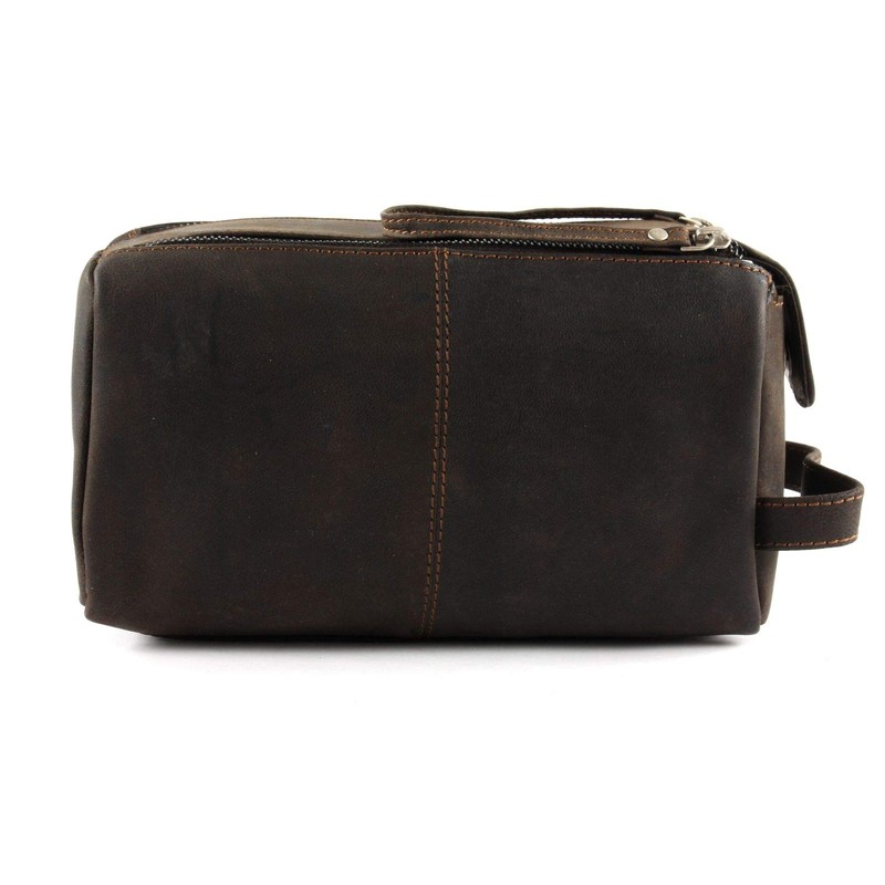 GreenLand NATURE Westcoast Kulturbeutel Leder 24 cm, sattelbraun