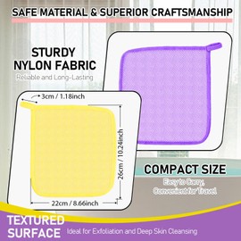 SpiralScgv 6 Piece Exfoliating Washcloths for Daily Skin Care – Double-Layered Towels for Deep Cleansing, Smooth Skin for All Skin Types（Yellow Pink Purple）