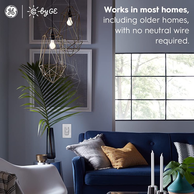 Cync 3-Wire Smart Switch Dimmer, White, Wi-Fi, Works with Alexa