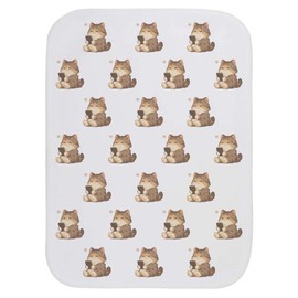 Azeeda 'Cute Chubby Cat with Cellphone' Baby Burp/Wash Cloth (BC00033129)