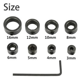 Wilsonzin Drill Depth Stop Set, 3-16 mm Depth Limiter, Adjusting Ring with Hex Key, Adjustable Drill Depth Limiter, Positioner Ring for Positioning When Drilling
