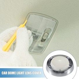 A ABSOPRO Car Dome Light Bezel Lens Lamp Cover with Screws Car Interior Light Lens for Ford for Mustang 1967-1970 Plastic Silver Tone