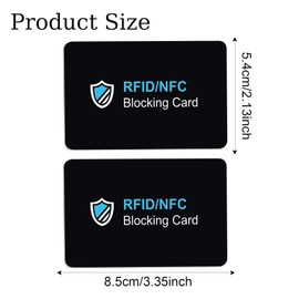 SHUXIA 2pcs RFID/NFC Blocking Card,RFID Blocking Cards for Men & Women,Credit Card Protector,Anti-Theft Contactless NFC Blocker,Slim Contactless NFC Bank Debit Credit Card Passport Protector Blocker