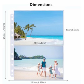 100Pack Photo Sleeves Holds 400 5"x7" Photos, Clear Photo Page Protector for 3 Ring Binder, Double-Sided Photo Album Refill Pages Photo Pockets Photo Sleeves Binder Sheets