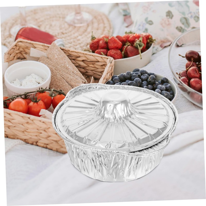 Gatuida 6 Pcs Thickened Aluminum Foil Pans with Lids Heavy