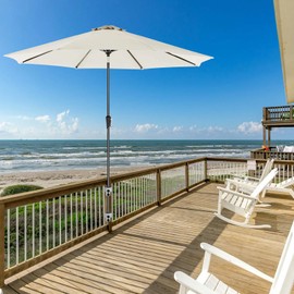 Stainless Steel Deck Umbrella Mount - Fits Flat/Right-Angle Surfaces, Patio Umbrella Holder for Deck Railings (Up to 2" Umbrellas), Outdoor Umbrella Stands (2PCS, White)