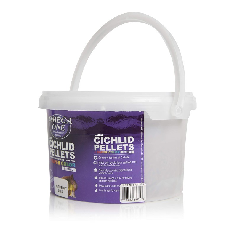 Omega One Super Color Sinking Cichlid Pellets, Large, 3 lb